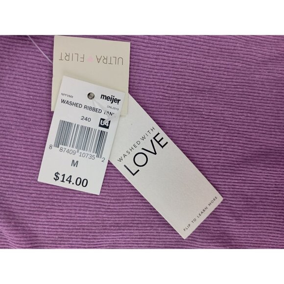 Ultra Flirt Purple Sleeveless Washed Ribbed  Tank Top Women's Sz. M - Picture 8 of 8